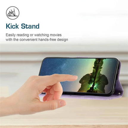 For Samsung Galaxy A36 5G Case Handbag Imprinted Triangle Leather Phone Cover