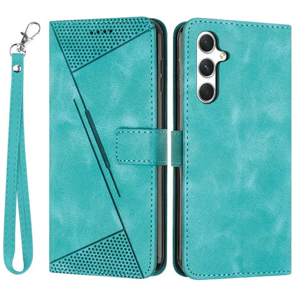 For Samsung Galaxy A36 5G Case Handbag Imprinted Triangle Leather Phone Cover - Green