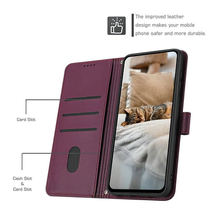 For Samsung Galaxy A36 5G Case with Strap Cats Imprint Leather Wallet Phone Cover
