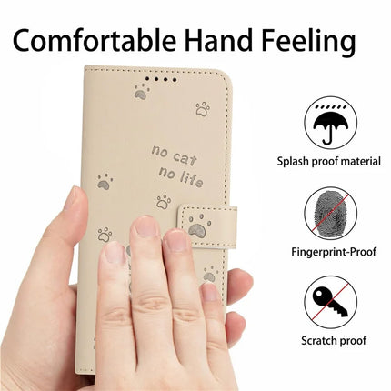 For Samsung Galaxy A36 5G Case with Strap Cats Imprint Leather Wallet Phone Cover