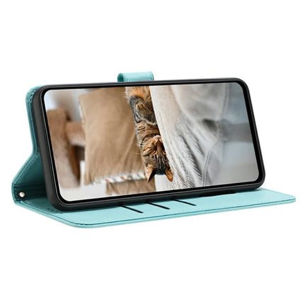 For Samsung Galaxy A36 5G Case with Strap Cats Imprint Leather Wallet Phone Cover