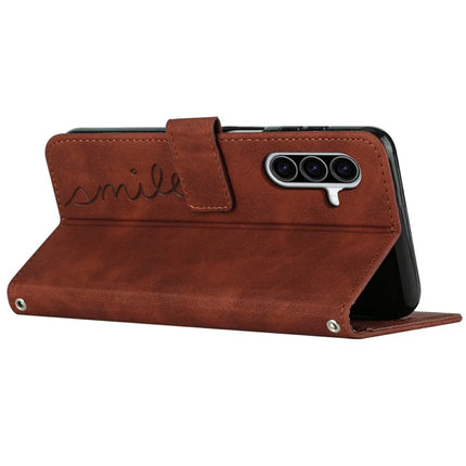 For Samsung Galaxy A36 5G Case Viewing Stand PU Leather Phone Cover Imprinted Heart Pattern