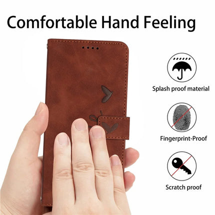 For Samsung Galaxy A36 5G Case Viewing Stand PU Leather Phone Cover Imprinted Heart Pattern