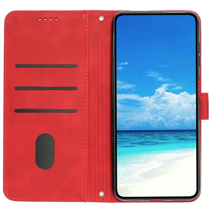 For Samsung Galaxy A36 5G Case Viewing Stand PU Leather Phone Cover Imprinted Heart Pattern