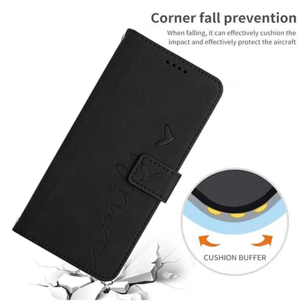 For Samsung Galaxy A36 5G Case Viewing Stand PU Leather Phone Cover Imprinted Heart Pattern
