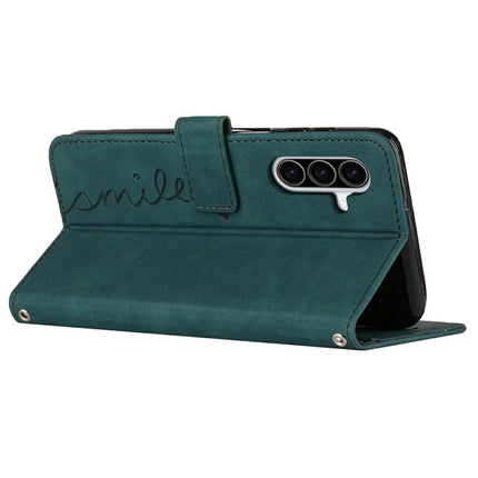 For Samsung Galaxy A36 5G Case Viewing Stand PU Leather Phone Cover Imprinted Heart Pattern