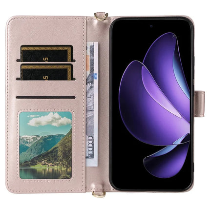 For Oppo Reno13 5G (Global) Wallet Case with Shoulder Strap Leather Phone Cover