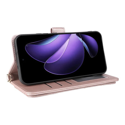 For Oppo Reno13 5G (Global) Wallet Case with Shoulder Strap Leather Phone Cover