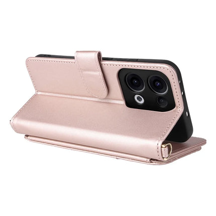 For Oppo Reno13 5G (Global) Wallet Case with Shoulder Strap Leather Phone Cover