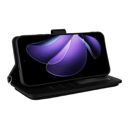 For Oppo Reno13 5G (Global) Wallet Case with Shoulder Strap Leather Phone Cover