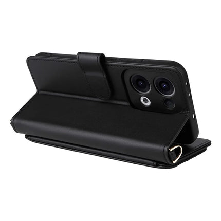 For Oppo Reno13 5G (Global) Wallet Case with Shoulder Strap Leather Phone Cover