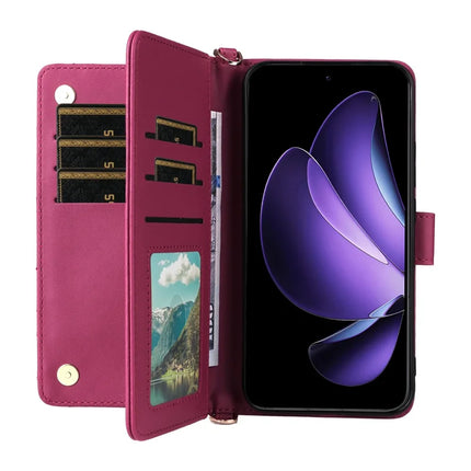 For Oppo Reno13 5G (Global) Wallet Case with Shoulder Strap Leather Phone Cover