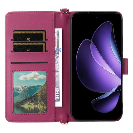 For Oppo Reno13 5G (Global) Wallet Case with Shoulder Strap Leather Phone Cover