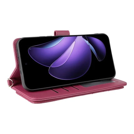For Oppo Reno13 5G (Global) Wallet Case with Shoulder Strap Leather Phone Cover