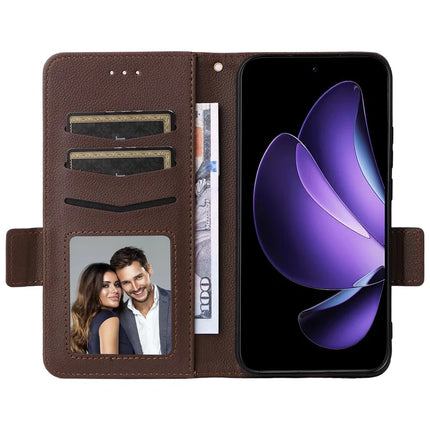For Oppo Reno13 5G (Global) Case Litchi Texture PU Leather Wallet Flip Phone Cover