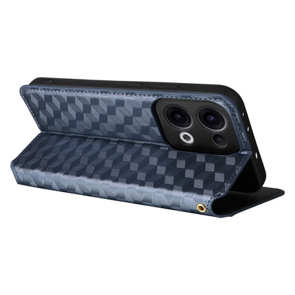 For Oppo Reno13 5G (Global) Wallet Case Rhombus Imprinted Leather Phone Cover