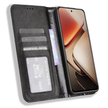 For Oukitel C58 Pro / C58 Leather Case Wallet Stand Retro Texture Phone Cover