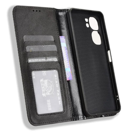 For Oukitel C58 Pro / C58 Leather Case Wallet Stand Retro Texture Phone Cover
