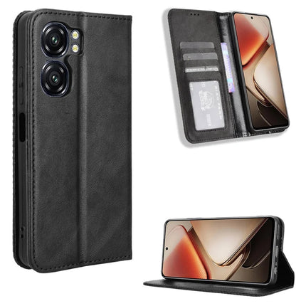 For Oukitel C58 Pro / C58 Leather Case Wallet Stand Retro Texture Phone Cover