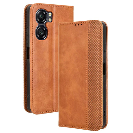 For Oukitel C58 Pro / C58 Leather Case Wallet Stand Retro Texture Phone Cover - Brown