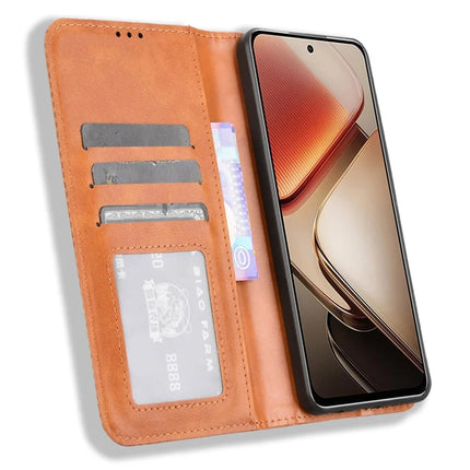 For Oukitel C58 Pro / C58 Leather Case Wallet Stand Retro Texture Phone Cover