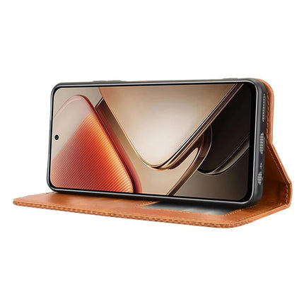 For Oukitel C58 Pro / C58 Leather Case Wallet Stand Retro Texture Phone Cover
