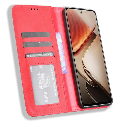 For Oukitel C58 Pro / C58 Leather Case Wallet Stand Retro Texture Phone Cover