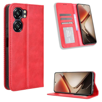 For Oukitel C58 Pro / C58 Leather Case Wallet Stand Retro Texture Phone Cover