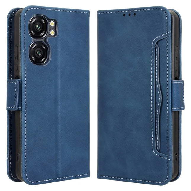 For Oukitel C58 Pro / C58 Leather Case Phone Wallet Cover with Multiple Card Slots - Blue