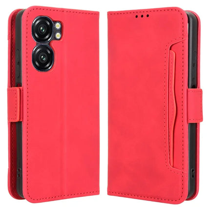 For Oukitel C58 Pro / C58 Leather Case Phone Wallet Cover with Multiple Card Slots - Red