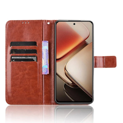 For Oukitel C58 Pro / C58 Case Crazy Horse Texture PU Leather Phone Wallet Cover