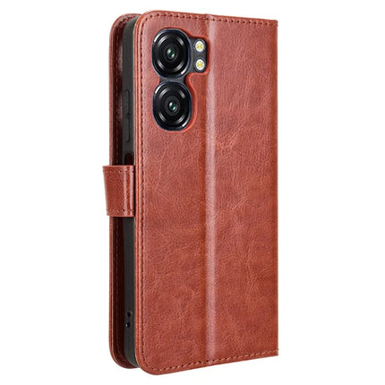 For Oukitel C58 Pro / C58 Case Crazy Horse Texture PU Leather Phone Wallet Cover