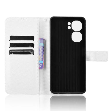 For Oukitel C58 Pro / C58 Case PU Leather Diamond Texture Wallet Phone Cover