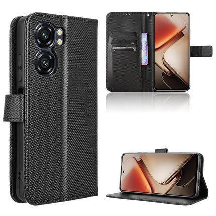 For Oukitel C58 Pro / C58 Case PU Leather Diamond Texture Wallet Phone Cover