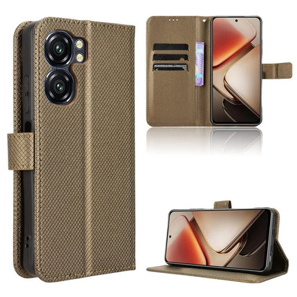 For Oukitel C58 Pro / C58 Case PU Leather Diamond Texture Wallet Phone Cover