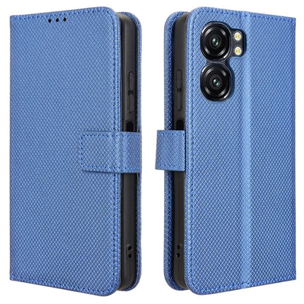 For Oukitel C58 Pro / C58 Case PU Leather Diamond Texture Wallet Phone Cover - Blue