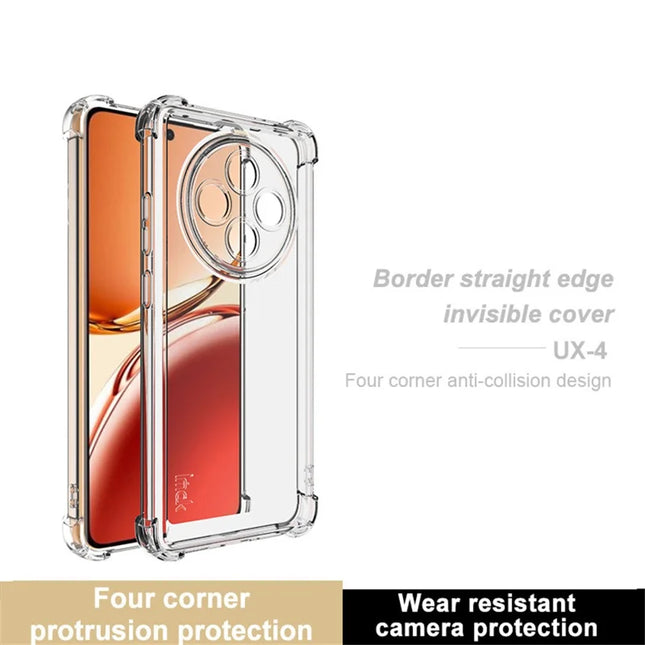 IMAK UX-4 Series For Oppo Reno12 F 5G / F27 5G Case Straight Frame Four Corner Shockproof Clear TPU Cover