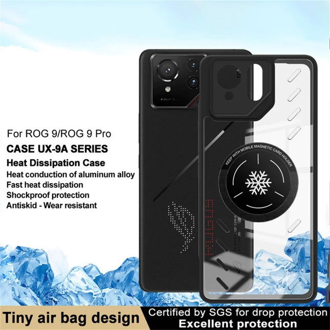 IMAK UX-9A For Asus ROG Phone 9 Pro 5G  /  Phone 9 5G Clear Case Heat Dissipation PC TPU Phone Cover