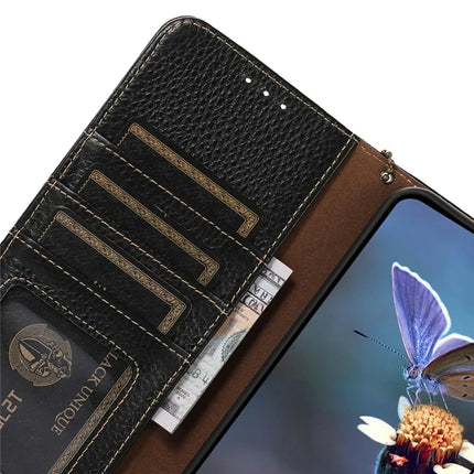 For OnePlus Ace 5 5G / 13R 5G Case RFID Blocking Genuine Cow Leather Phone Cover Litchi Texture