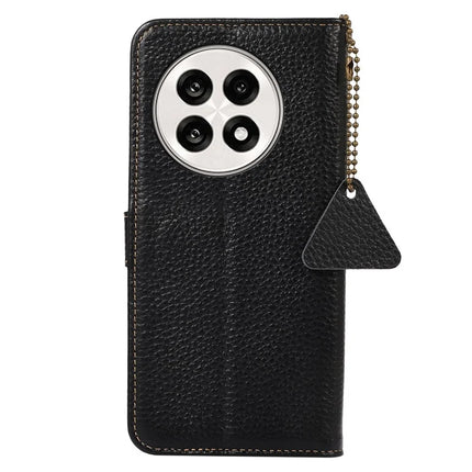 For OnePlus Ace 5 5G / 13R 5G Case RFID Blocking Genuine Cow Leather Phone Cover Litchi Texture