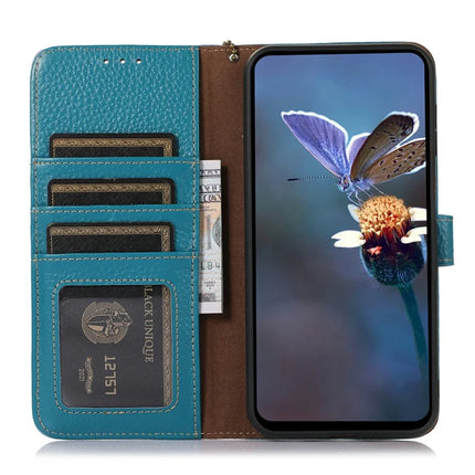For OnePlus Ace 5 5G / 13R 5G Case RFID Blocking Genuine Cow Leather Phone Cover Litchi Texture