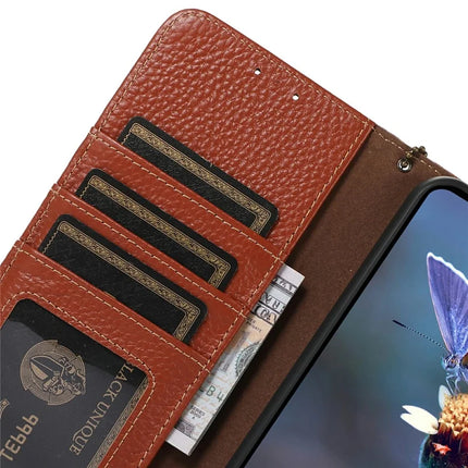 For OnePlus Ace 5 5G / 13R 5G Case RFID Blocking Genuine Cow Leather Phone Cover Litchi Texture