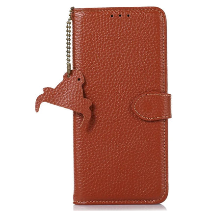 For OnePlus Ace 5 5G / 13R 5G Case RFID Blocking Genuine Cow Leather Phone Cover Litchi Texture