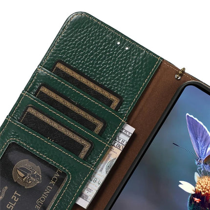 For OnePlus Ace 5 5G / 13R 5G Case RFID Blocking Genuine Cow Leather Phone Cover Litchi Texture