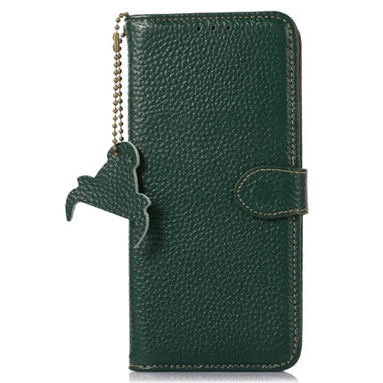For OnePlus Ace 5 5G / 13R 5G Case RFID Blocking Genuine Cow Leather Phone Cover Litchi Texture