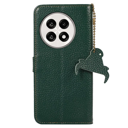 For OnePlus Ace 5 5G / 13R 5G Case RFID Blocking Genuine Cow Leather Phone Cover Litchi Texture