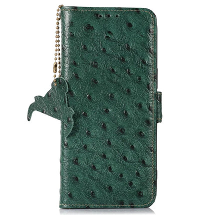 For OnePlus Ace 5 5G / 13R 5G Case RFID Blocking Genuine Cow Leather Phone Case Ostrich Texture