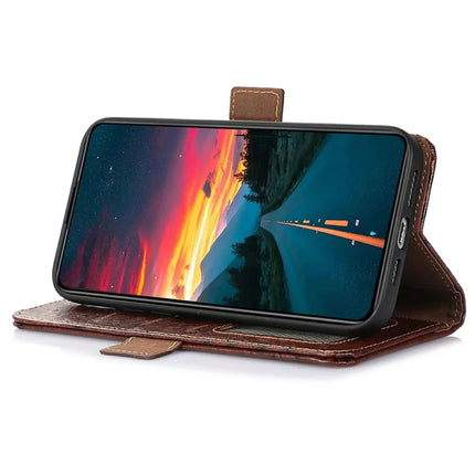 For OnePlus Ace 5 5G / 13R 5G Case RFID Blocking Genuine Cow Leather Phone Case Ostrich Texture