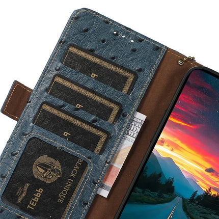 For OnePlus Ace 5 5G / 13R 5G Case RFID Blocking Genuine Cow Leather Phone Case Ostrich Texture