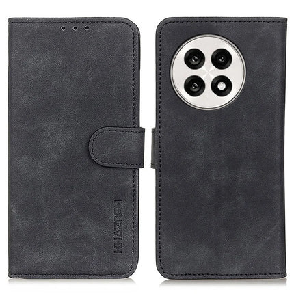 KHAZNEH For OnePlus 13R 5G / Ace 5 5G Case PU Leather Retro Texture Phone Cover - Black